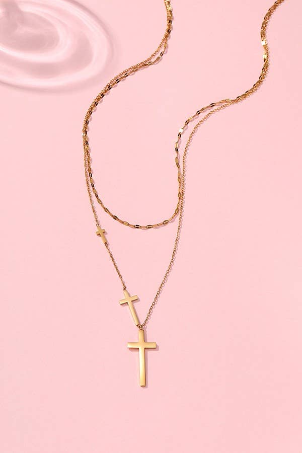 18k GOLD CROSS NECKLACE | 40NK361