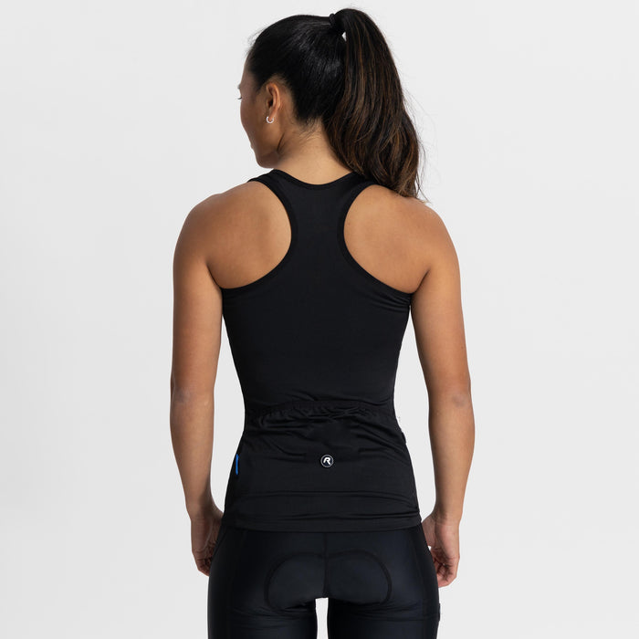 Rogelli Abbey fietsshirt dames zwart korte mouw gedragen achterkant.