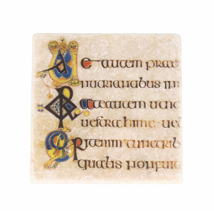 Book of Kells Stone Coaster Matthew 24.23 f.104r