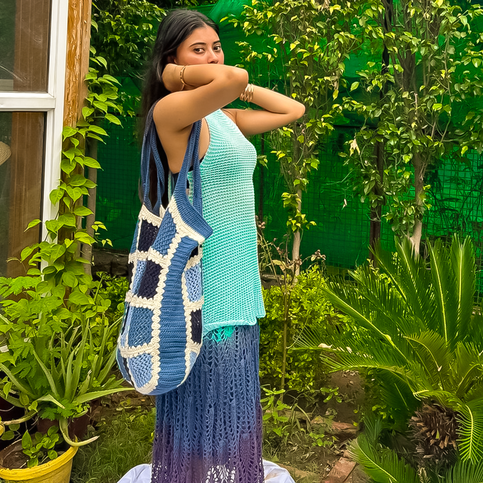 Cara Tote Bag – Handknitted Eco-Friendly Crochet Tote for Women | Timeless Design - Mojopanda Organic Store