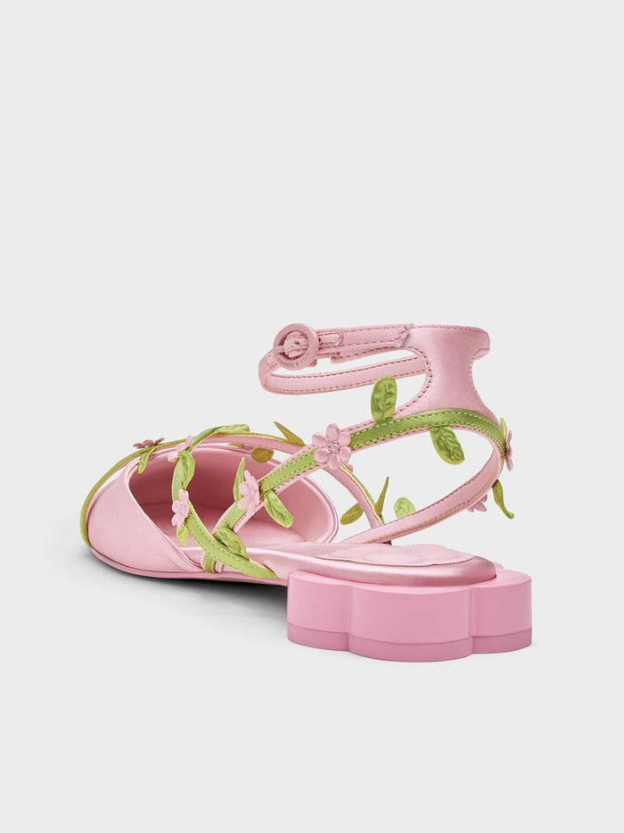 CHARLES &KEITH 26 Spring Flower Flat Sandals.