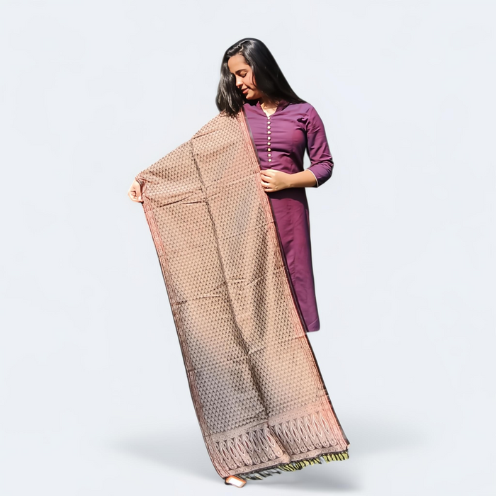 Elegant Printed Dupatta – Soft Fabric with Intricate Paisley & Floral Design - Mojopanda Organic Store