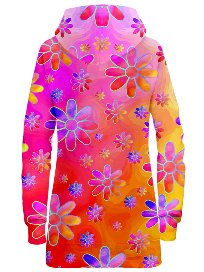 Hippie Trippy Flowers Hoodie Dress Sartoris Art Epic Hoodie