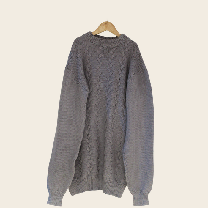Jisoo Pullover for Men – Eco-Friendly Handknitted Minimalist Sweater - Mojopanda Organic Store