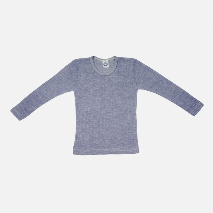 Kids Merino Wool/Cotton/Silk LS Top - Marine