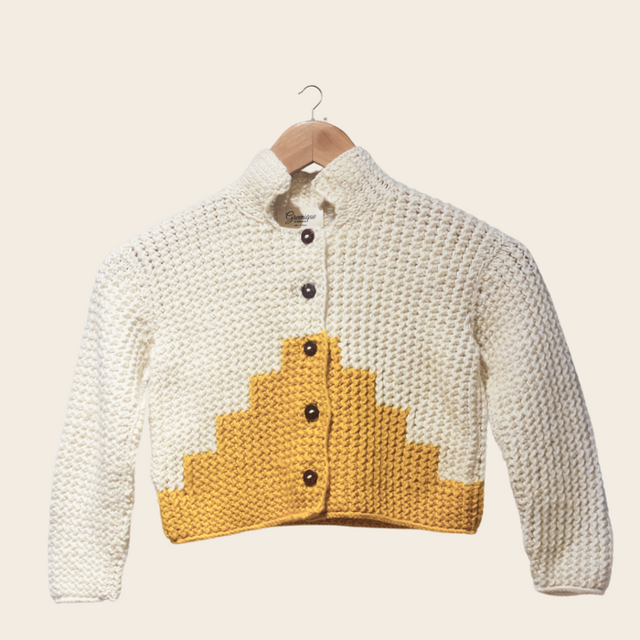 Kota Baby Cardigan | Handknitted, Eco-Friendly Wool, Soft & Cozy - Mojopanda Organic Store