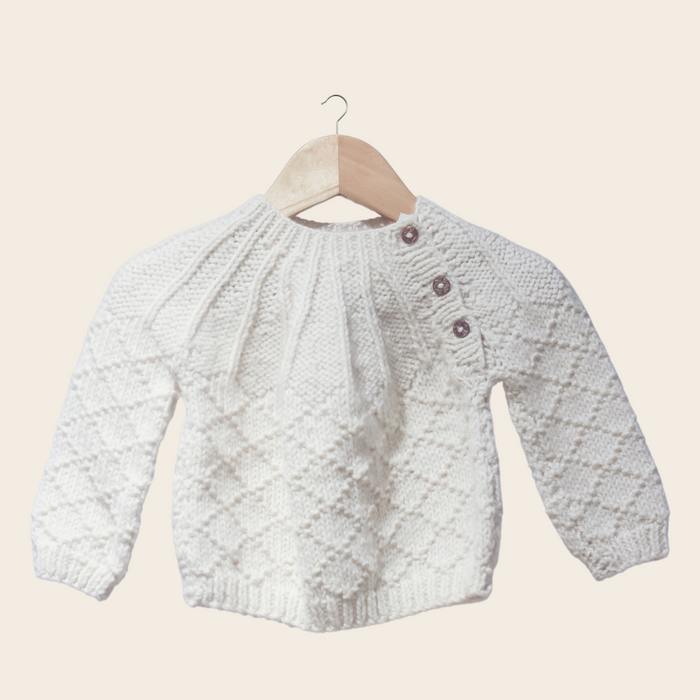 Kumo Baby Cardigan | Handknitted Wool | Allergy-Free & Sustainable - Mojopanda Organic Store