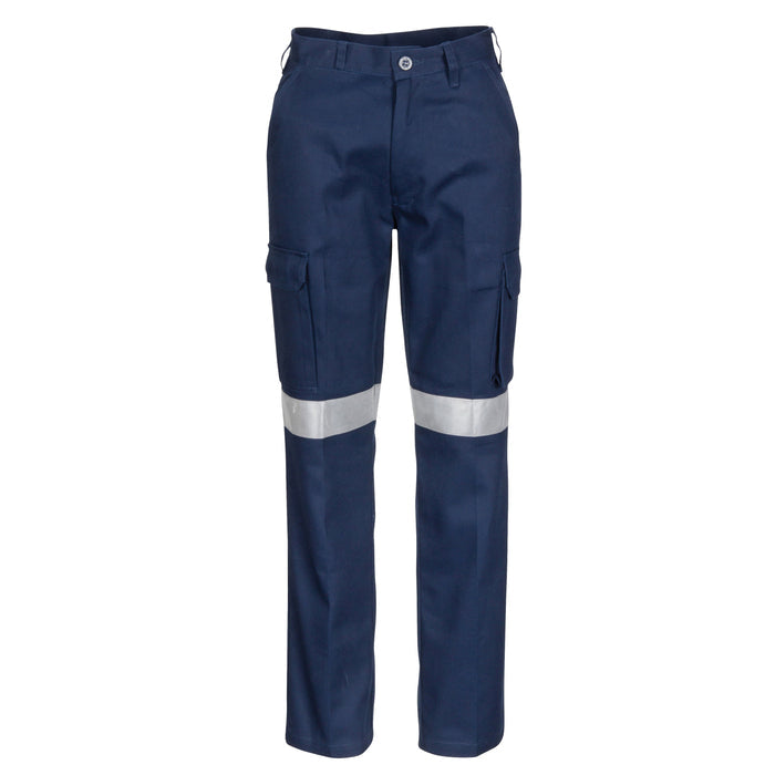 Ladies Cotton Drill Cargo Pants With 3m Reflective Tape 3323