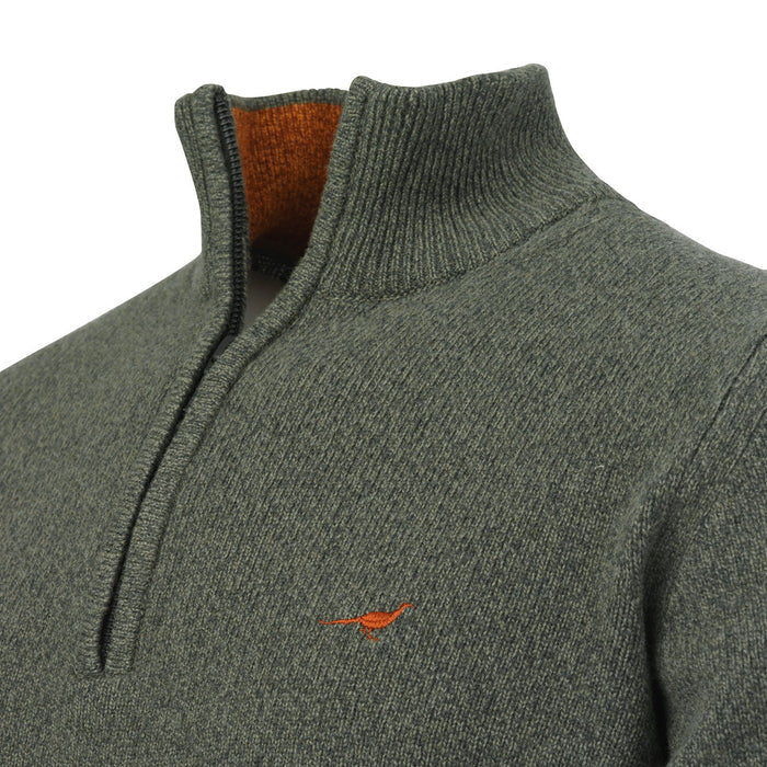 Laksen Brompton Zip-neck Lambswool Sweater