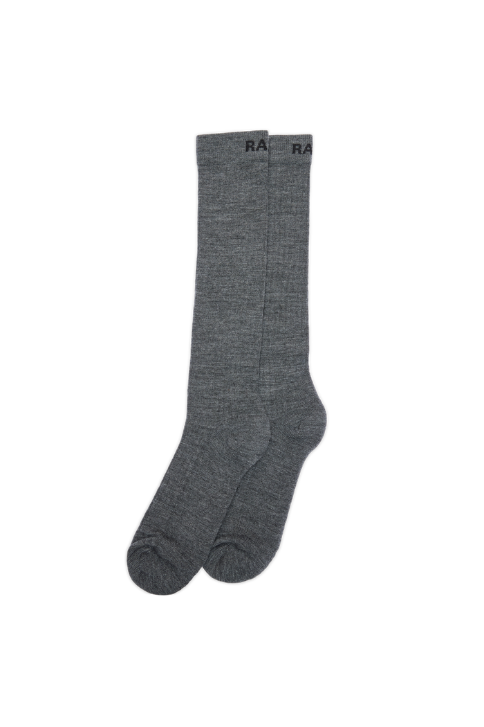 RAINS Logo Knee High Socks Dark Grey Socks