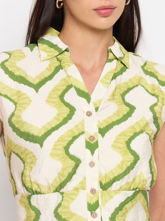 Madame Green Printed Shirt