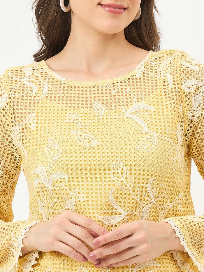 Madame Yellow Puff-Sleeve Top