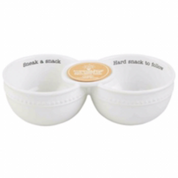 Mud Pie Circa Double Dip Bowl, White