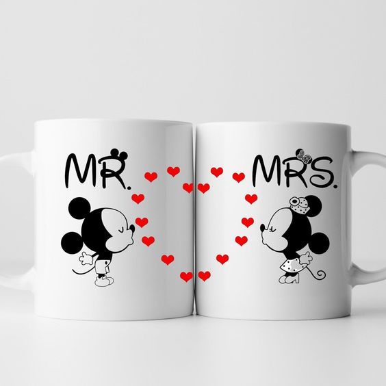 Mugs couple Mr & Mrs – cadeau Saint-Valentin