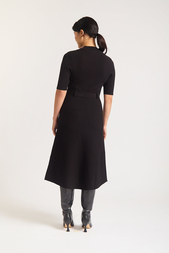 Parker Crepe Dress In Black