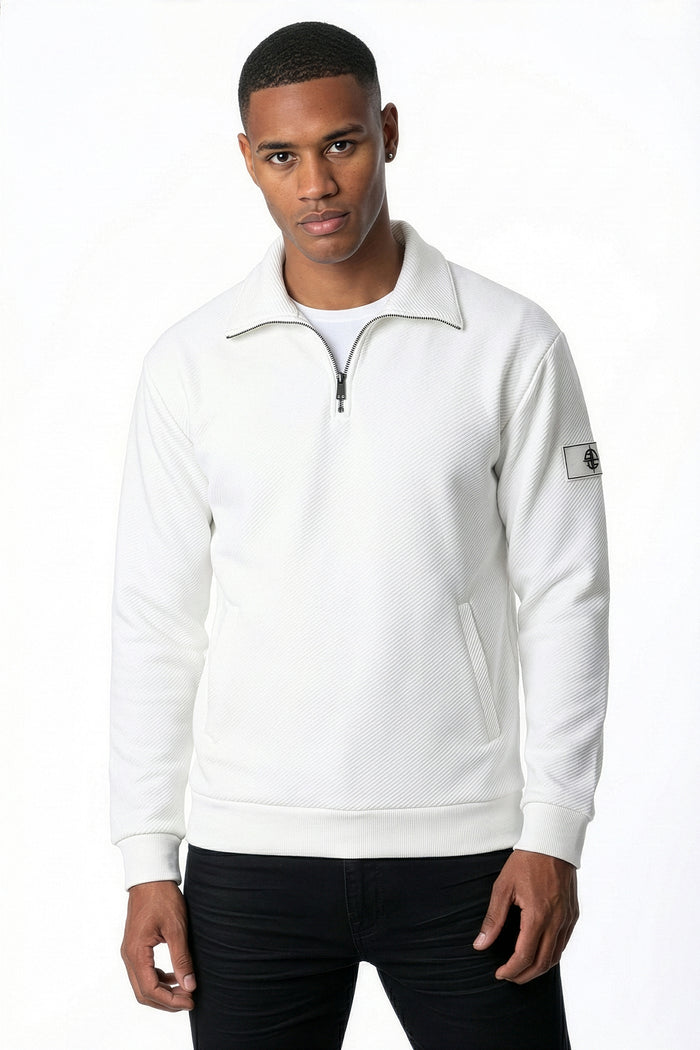Regent Textured Quarter-Zip Sweatshirt