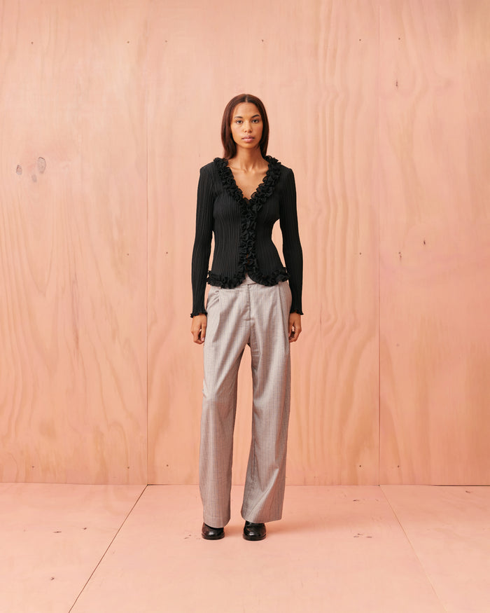 RUE TROUSER GREY PINSTRIPE