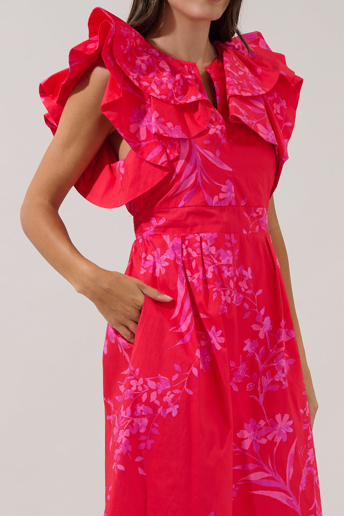 Santana Tie Back Midi Dress Primrose
