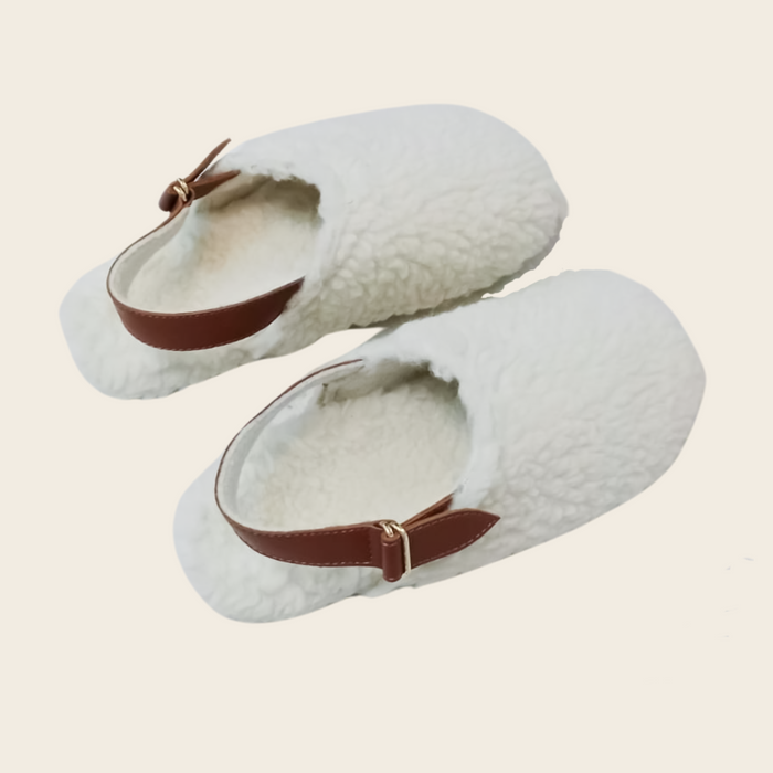 Snow Mouse Slippers – Natural Wool, Skin-Friendly, Cute & Trendy Footwear - Mojopanda Organic Store