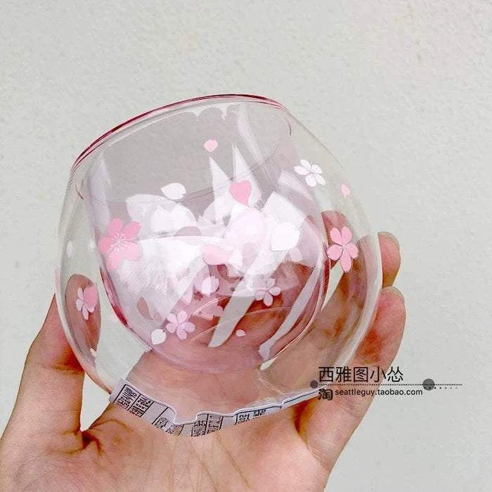 Korean cherry double-layer short glass 180-ml