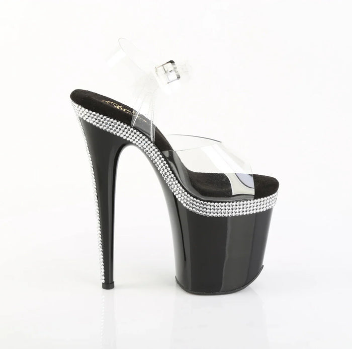Tacones Pleaser FLAMINGO-808MLS Transparente Negro