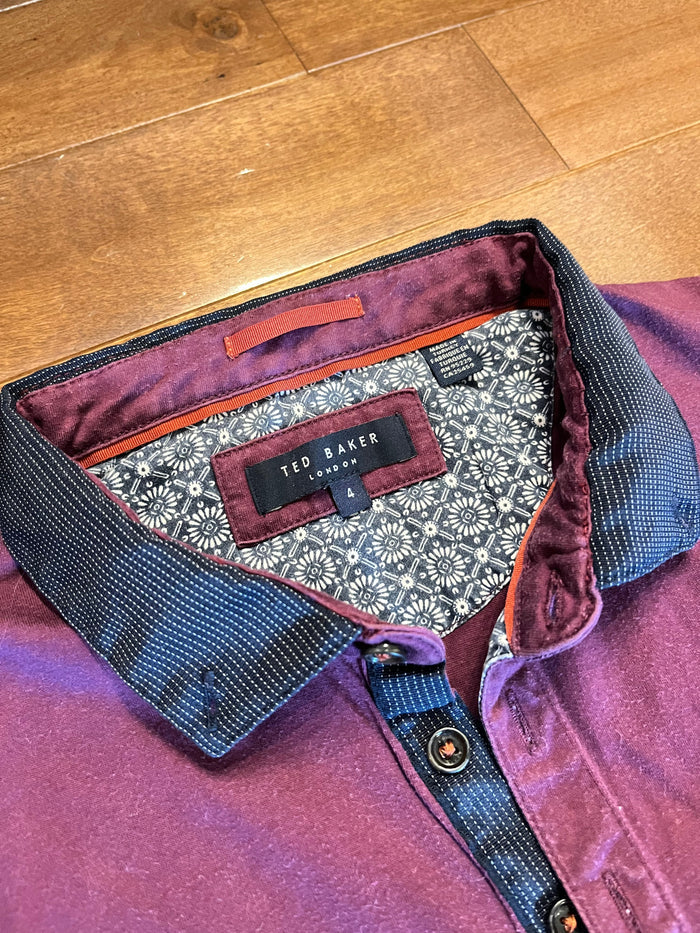 Ted Baker London Polo Shirt – Plum / Burgundy (Pre-owned)