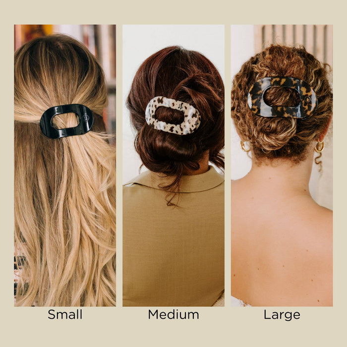 TELETIES Flat Lay Hair Clip – Blonde Tortoise (Medium)