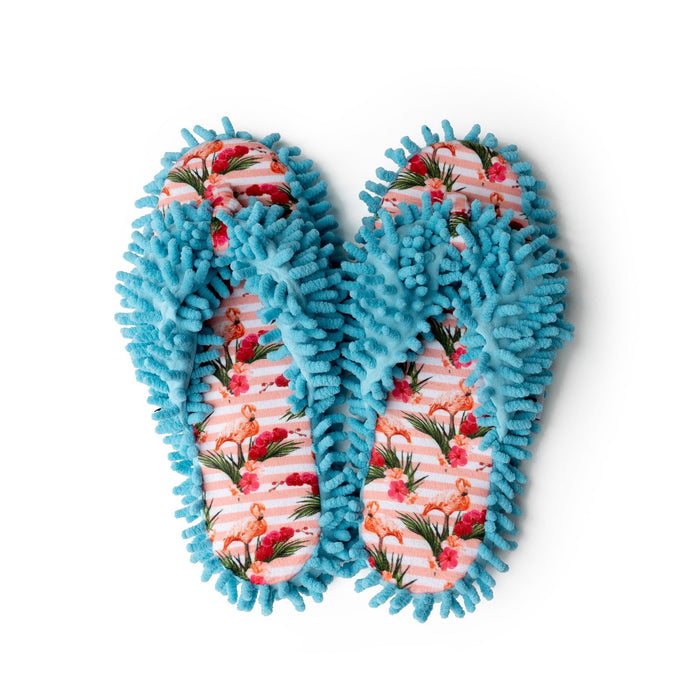 Two Left Feet, Aunt Deloris House Slippers - Blue