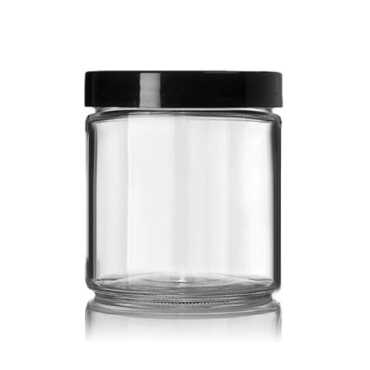 16 oz Clear Glass Jar w/ Black Cap at Your Oil Tools