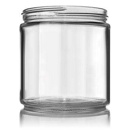 16 oz Clear Glass Jar w/ Black Cap at Your Oil Tools