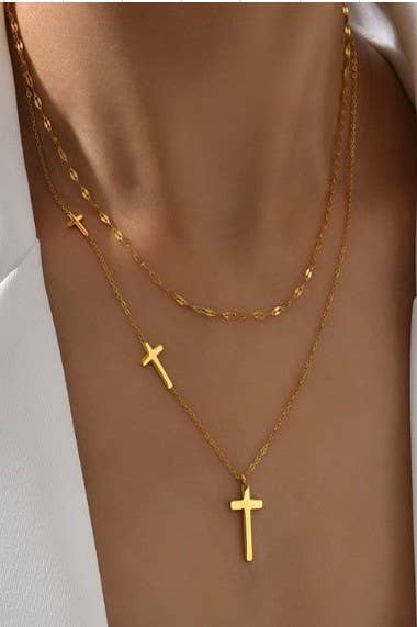18k GOLD CROSS NECKLACE | 40NK361