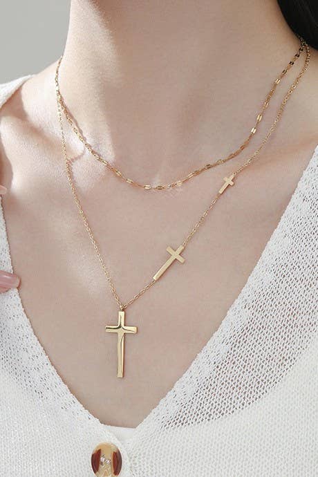 18k GOLD CROSS NECKLACE | 40NK361