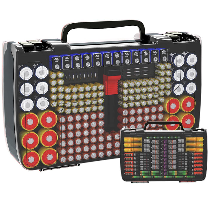 269-Slot Battery Organizer Case with Tester | ALKOO – Grey – protective case product view