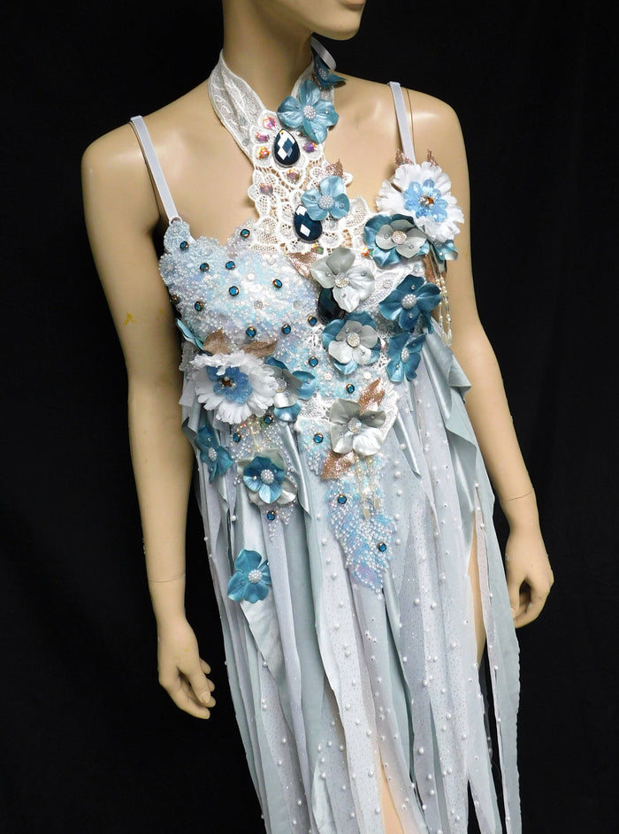 34A Ready to Ship Pastel Teal Water Fairy Babydoll Dress Bra Costume
