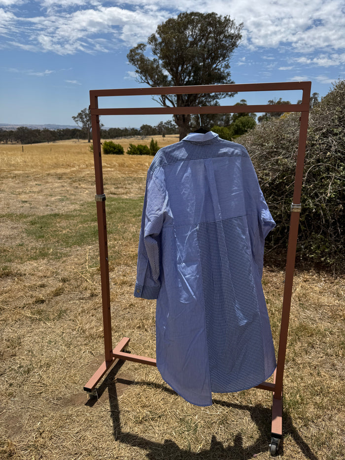 WOMENS OVERSIZED PATCHWORK DRESS S