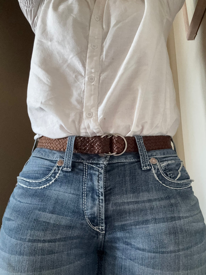 WOMENS BRAIDED LEATHER BELT