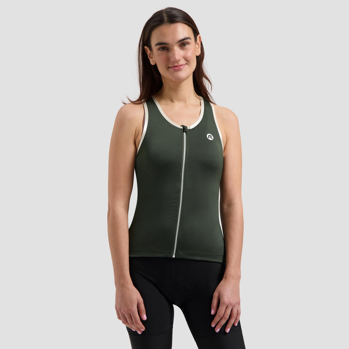 Rogelli Abbey fietsshirt dames groen korte mouw gedragen voorkant.