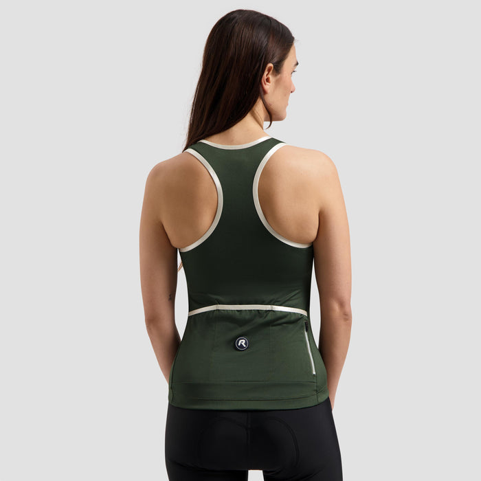 Rogelli Abbey fietsshirt dames groen korte mouw gedragen achterkant.