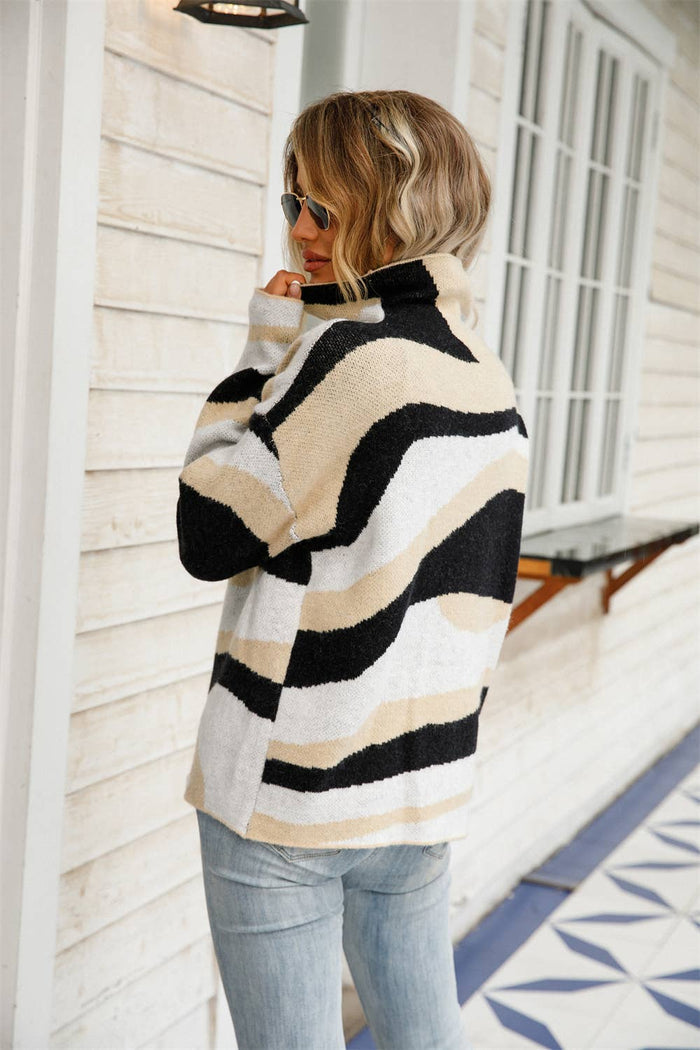 Abstract Knit Sweater Black - Intimate Whispers