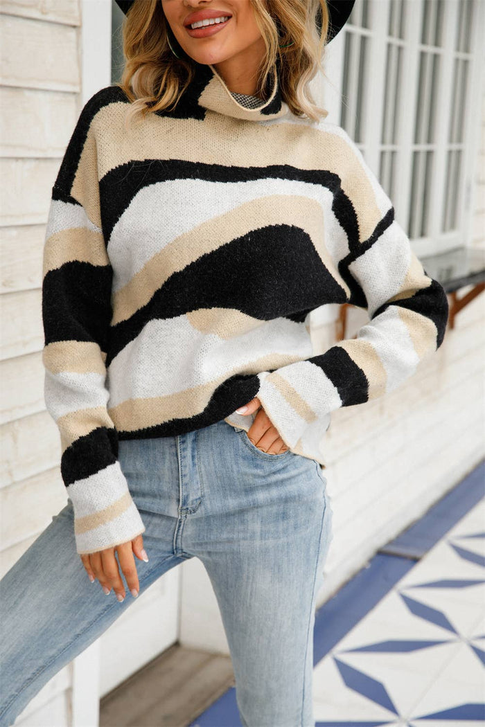Abstract Knit Sweater Black - Intimate Whispers