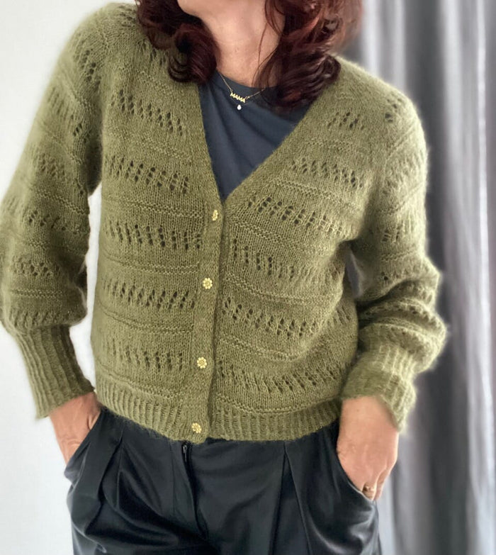 Air Vibe Cardi by Knit your Vibe, No 12 + silk mohair knitting kit Knitting kits Knit Your Vibe