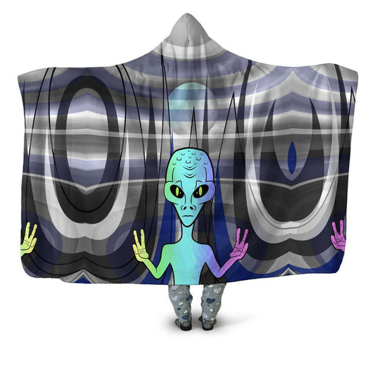 Alien Arrival Hooded Blanket Sartoris Art Epic Hoodie