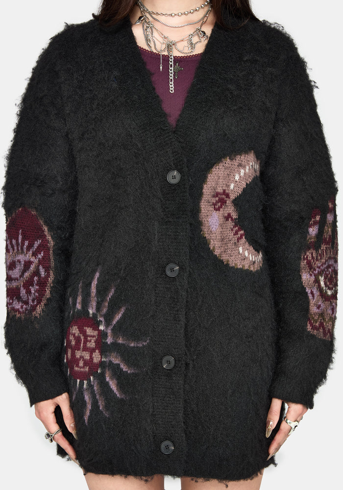 Angela Celestial Fluffy Knit Cardigan