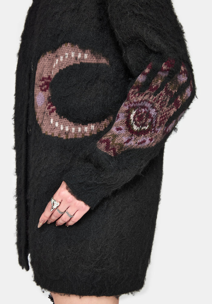 Angela Celestial Fluffy Knit Cardigan
