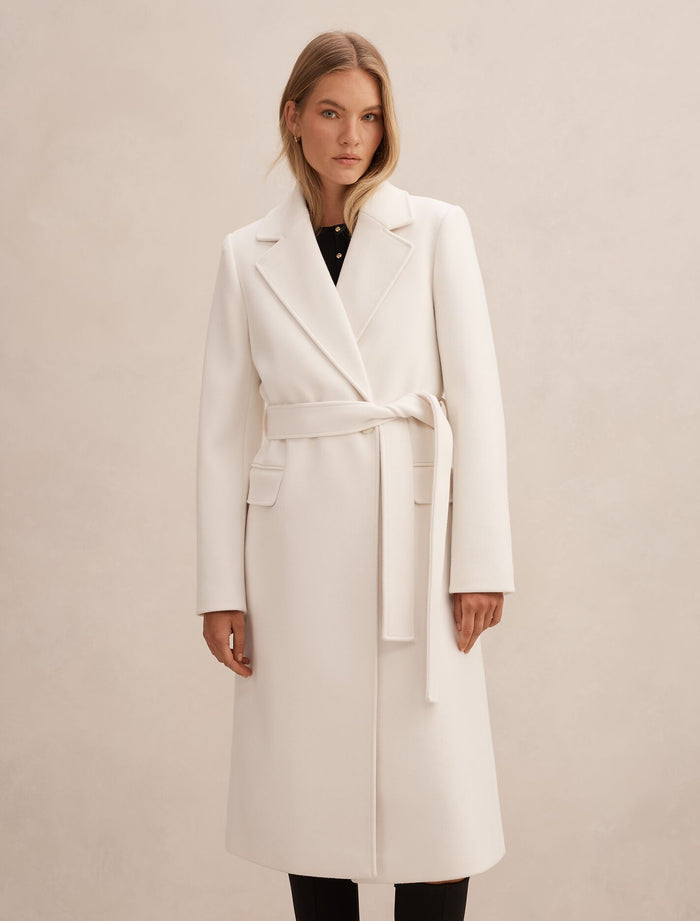 Ariella Double Breasted Coat Winter White Forever New