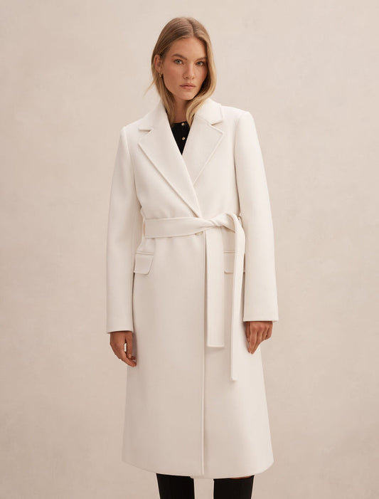 Ariella Double Breasted Coat Winter White Forever New