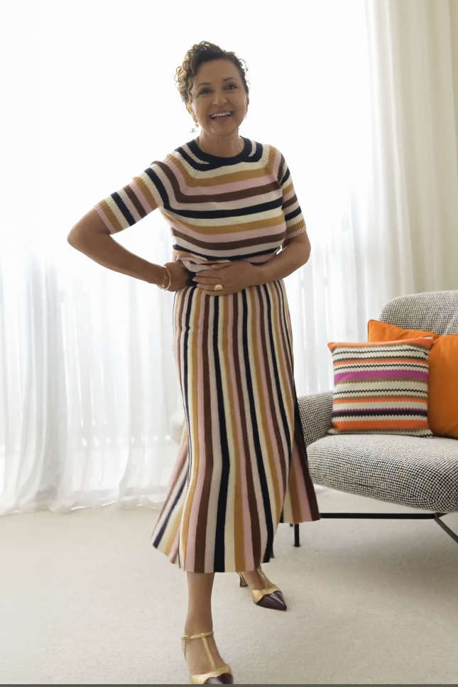 Avenue Lurex Skirt In Nutmeg