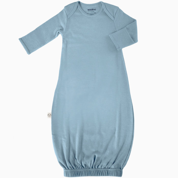Baby Gown, Merino Wool, 0-6 Months, Blue