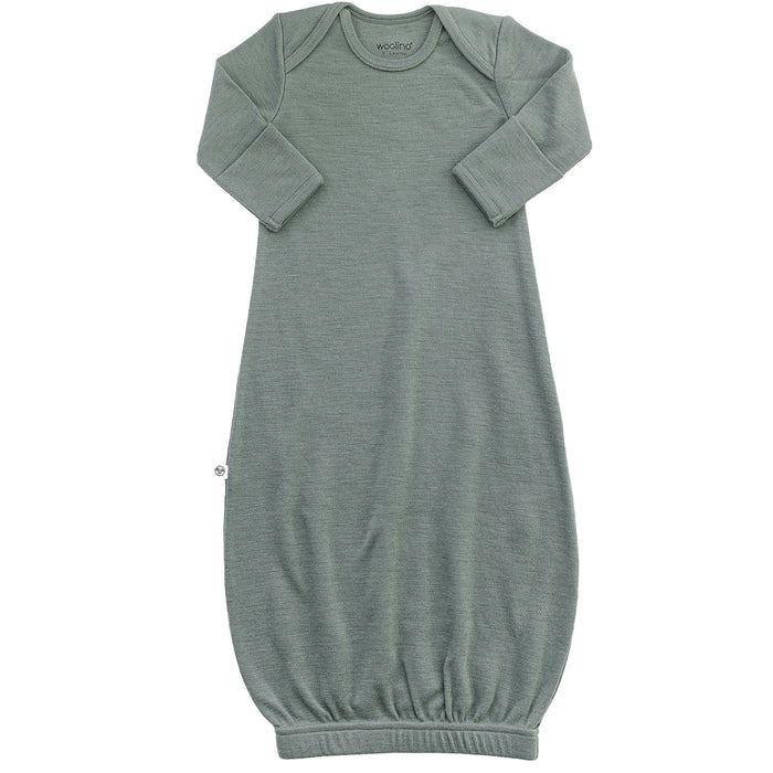 Baby Gown, Merino Wool, 0-6 Months, Sage