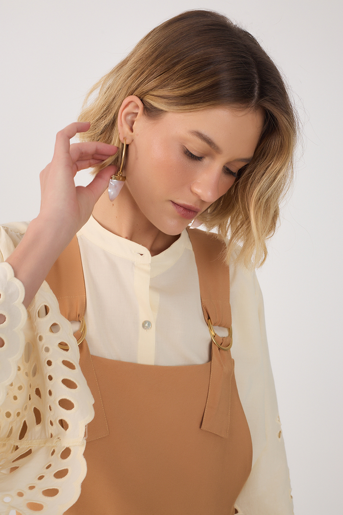 Beige Buckled Ties Pockets Jumpsuit_4